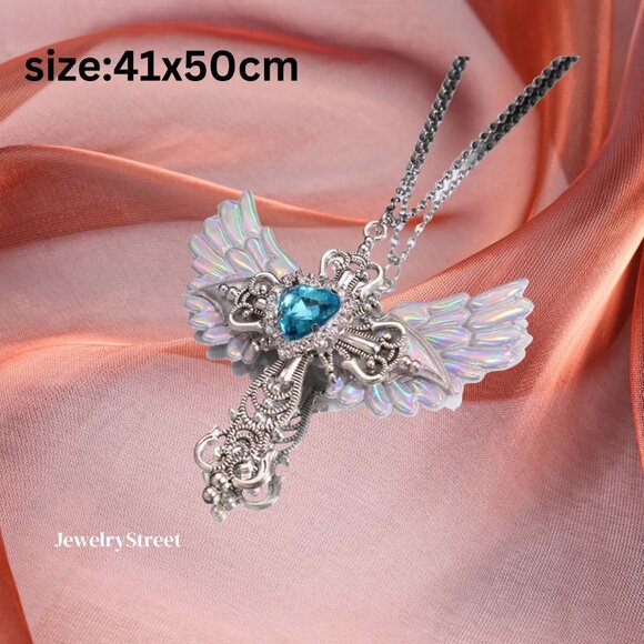 Y2K Goth Wing Angel necklace - Picture 2 of 2